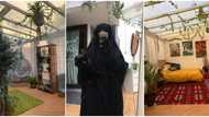 Photos, video as lady showcases her 'space' in family house with transparent glass roof, stuns many