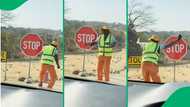 Stop-and-go roadworker's joyful dance moves go viral, video amuses and delights