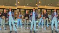 Young man struggles to keep up with girls during trendy amapiano dance routine in video, Mzansi cracks jokes