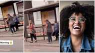 Woman breaks into weird dance moves on street while waiting for bus, forces lady to 'run away' in clip