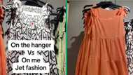 Johannesburg woman at Midrand Jet store shows 3 dresses on hanger vs on her in TikTok video, SA loves it