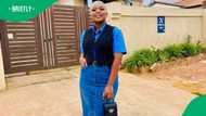PEP employee coordinates outfit with work colours in photos