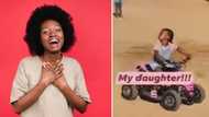 Confident little girl shows off mad skills on her pink quad bike, wins over Mzansi fans