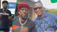 Zola 7 poses with Kaos Matu and Ishmael Morabe in a viral photo: "Day spent with legends"