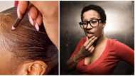 Hairstyle hack: Mixed reactions trending video of lady using brow pencil to fill her edges