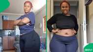 "The body I want": Woman flexes inspiring weight loss journey, Mzansi applauds her transformation