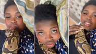 Gogo Maweni sleeps in bed with huge snake, video of slithering python frightens SA and gets 1.6 mil views