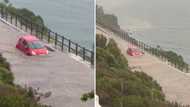 Small car drives through Cape Town flood: Video gives Mzansi anxiety, people turned to humour for comfort