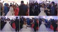Wife can dance: bride shows off legwork despite big wedding gown