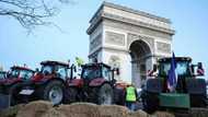 French farmers protest near Paris's Arc de Triomphe