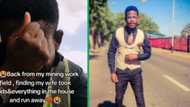 Hardworking man sobs in TikTok video after returning home to find wife & kids missing: Mzansi reacts