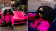 DJ Tira's wife Gugu Khathi shows off powerful R1.6 million Porsche 718 Boxster GTS 4.0 with new pink wrap