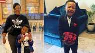 Anele Mdoda shares video of son Alakhe showing off his presenting skills, SA reacts: "Future Robert Marawa"