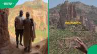 Vlogger climbs barefoot to Ethiopia’s church in the sky with 650-foot drop below