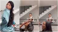 Little baby laughs hard as mum tries to "dance" for the gram