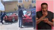 Man surprised as he sees 2 men pushing Ferrari in Lagos, Nigerians 'roast' him