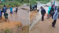 “This is very sad”: Pictures of school children crossing raging river angers Mzansi