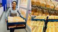 Female hustler runs bread baking business, Mzansi sings her praises: "May it sell more"