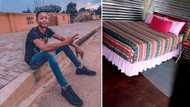 Young man shares picture of his neat bedroom in tin shack: Mzansi wowed by how clean and well laid out it is