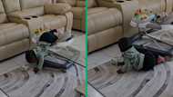 Baby ditches walker and crawls out to walk by himself in viral TikTok video, netizens say he's ready for groove