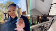 Woman falls down at Pretoria bar because of bottomless champagne in TikTok video, traumatised netizens relate