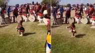 Small child recorded busting impressive traditional dance moves, leaves peeps oozing pride