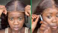 Woman's lace wig installation placed close to her eyebrows starts online complaints