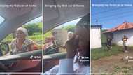 Lady shares emotional video as she takes her first car home, family's joyous reaction has Mzansi feeling proud
