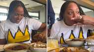 American woman tries dumpling, mogodu and other SA traditional foods, review video goes viral