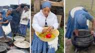 Xhosa makoti rocks Balenciaga shoes to do household chores in rural Eastern Cape