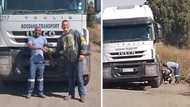 'Well done young man', stricken truck driver gets help from motorist