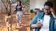 Photos of brave lady living on the wild side go viral, SA amazed: “she is a sister to Daniel from the bible”