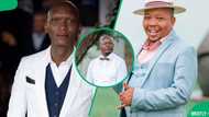 Photo: Actor Warren Masemola pays tribute to Presley Chweneyagae and Don Mlangeni Nawa