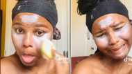 SA TikTokker fails miserably at makeup trend, her side splitting reaction has Mzansi stitches