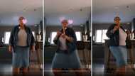 Mama busting some trendy amapiano moves in video goes viral, Mzansi stans her vibe: "Khuzani abazali"