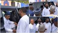 African billionaire Aliko Dangote makes early entrance at Femi Otedola's mum’s 90th birthday celebration