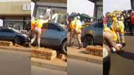Man arrested after crashing car in Joburg CBD, taking a nap on the roof
