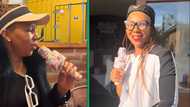 Mzansi mom asks for bill using microphone at restaurant after daughters dare her to in funny clip