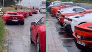 Video of Ferraris with GP number plates wows Mzansi, video of convoy inspires people