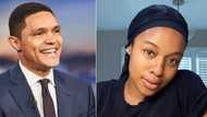 Nomzamo Mbatha showers Trevor Noah with praise during interview