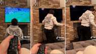 Woman turns off TV during pivotal moment in soccer game, viral video has peeps amused: "Divorce loading"