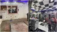 Photos of black and white checked salon renovation highlight the possibilities