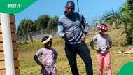 Uncle demonstrates model walk for nieces as practice for their pageant in TikTok video