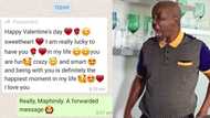 Eish: Woman forwards Valentine's Day text, leaves bae super unimpressed