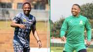 Andile Jali shows off customised shin pads with his children's faces, Mzansi's heart melts
