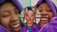 Snow in SA: Woman wrapped with blanket celebrates being unemployed during cold front in hilarious video