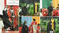 Proud lady in traditional attire riles up the crowd on graduation day, people of Mzansi living for it