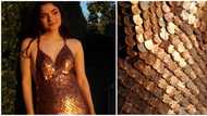 Amazing fashion DIY: Lady makes gorgeous cocktail dress from over 2 000 coins