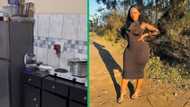 Young South African woman moves out of 1-room home after roommate kicked her out 2 years ago