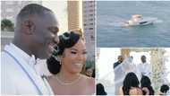 Sweet moment beautiful bride gave hubby a yacht as gift on their wedding day in Miami
